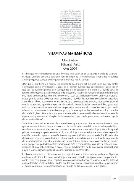 VITAMINAS MATEMÁTICAS