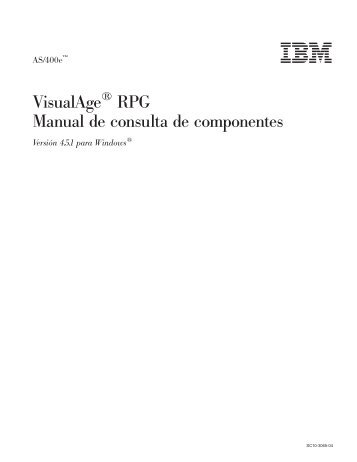 VisualAge RPG Parts Reference - IBM