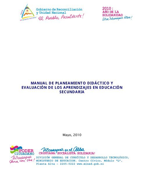 MANUAL DE PLANEAMIENTO DIDÁCTICO Y EVALUACIÓN DE ...