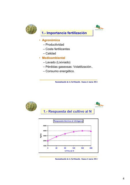 Racionalización de la fertilización en cereal de invierno