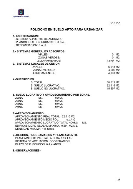 Fichas de Planeamiento de Desarrollo - Ajuntament d'Andratx