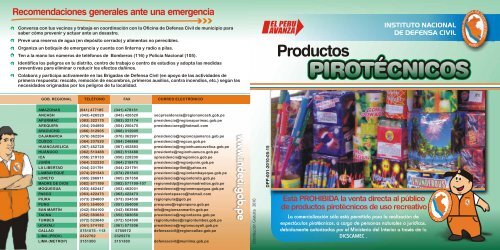 Medidas de prevención ante Productos Pirotécnicos - Indeci