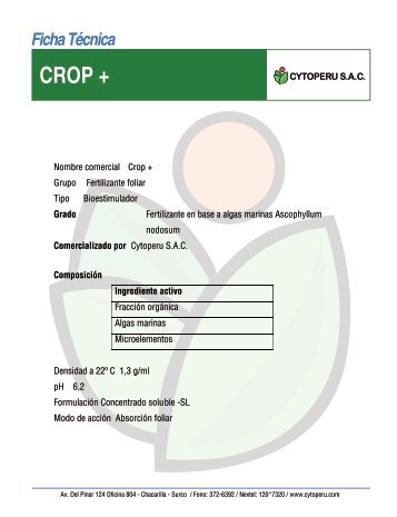 FT Crop Plus - Cytoperu.com