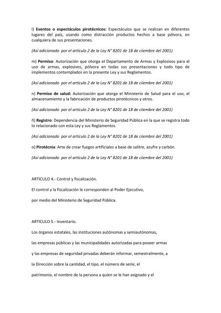 Ley de Armas y Explosivos - Ministerio Público