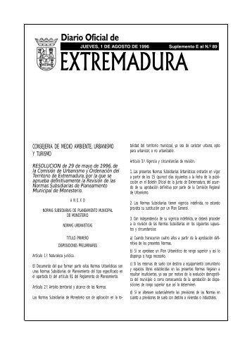 Normas Subsidiarias de Planeamiento Municipal - Diario Oficial de ...