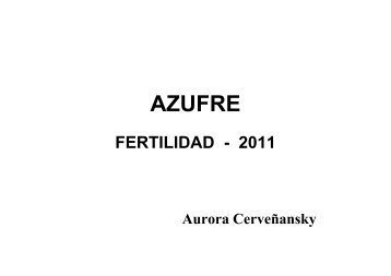 AZUFRE - Facultad de Agronomía