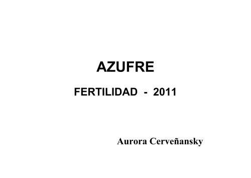 AZUFRE - Facultad de Agronomía