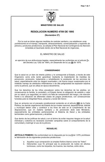 resolución 4709 de 1995 - Assosalud