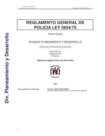 Div. Planeamiento y Desarrollo - Gobierno de Entre Ríos