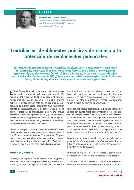 Fertilización fósforo-azufrada en soja. Estrategias basadas en dosis ...