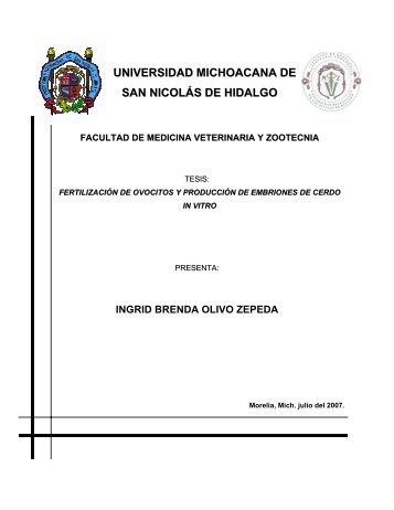 fertilizacion de ovocitos y produccion de embriones de - Facultad de ...