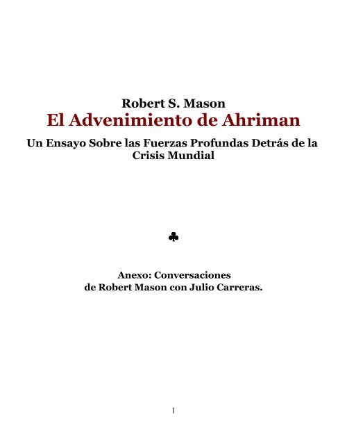 El Advenimiento de Ahriman - Julio Carreras
