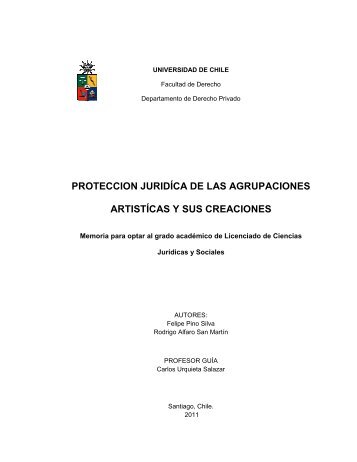 Protección Jurídica de las Agrupaciones Artísticas - Tesis ...