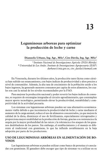 Leguminosas arboreas para optimizar la producción de leche y carne