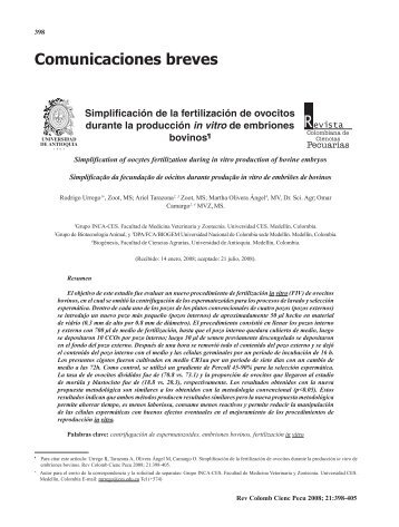 Comunicaciones breves Simplificación de la ... - SciELO Colombia