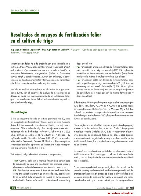 Fertilización biológica en trigo