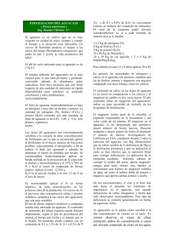 FERTILIZACION AGUACATE fertilizacion aguacate: