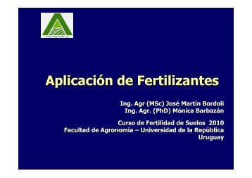 Aplicación de Fertilizantes - Facultad de Agronomía