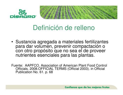 Presentación sobre conceptos básicos de fertilizantes y ... - Disagro