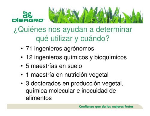 Presentación sobre conceptos básicos de fertilizantes y ... - Disagro