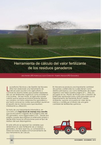 Herramienta de cálculo del valor fertilizante de los ... - Navarra Agraria
