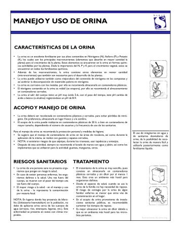 MANEJO Y USO DE ORINA - Sarar Transformación SC