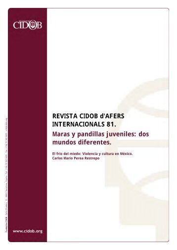 El frío del miedo: Violencia y cultura en México. - RACO