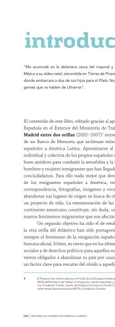 MEMORIAS DE LA EMIGRACIÓN ESPAÑOLA A AMÉRICA | [ 1 ]