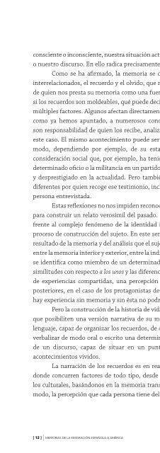 MEMORIAS DE LA EMIGRACIÓN ESPAÑOLA A AMÉRICA | [ 1 ]