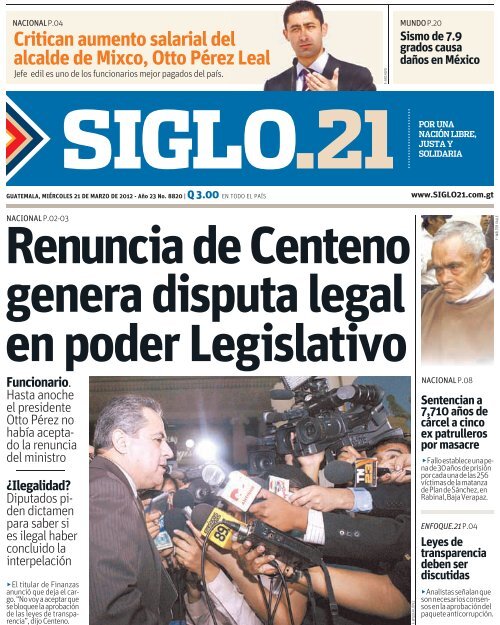 Critican aumento salarial del alcalde de Mixco, Otto Pérez ... - Siglo 21