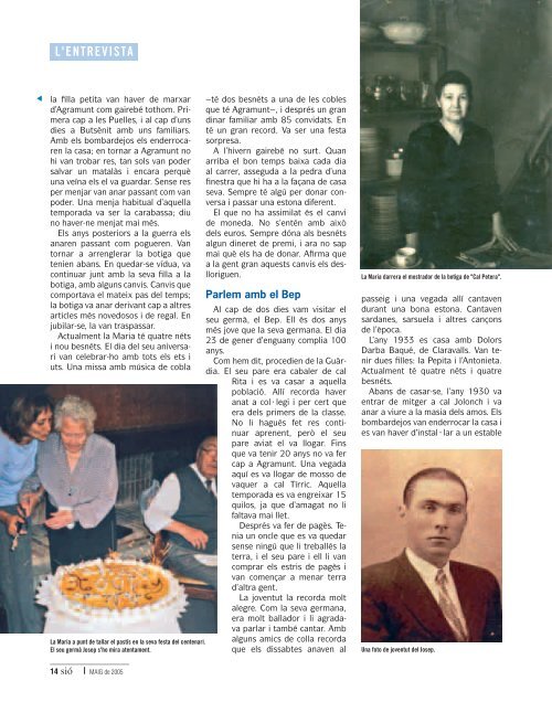 Maria i Josep Cahelles, dos germans centenaris - Revista Sió