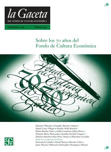 La Gaceta del FCE, septiembre de 2004 - Fondo de Cultura ...