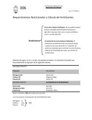 Requerimientos Nutricionales y Cálculo de Fertilizantes