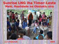 Sunrise LNG in Timor-Leste - La'o Hamutuk