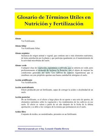 Diccionario de Fertilizantes - International Plant Nutrition Institute