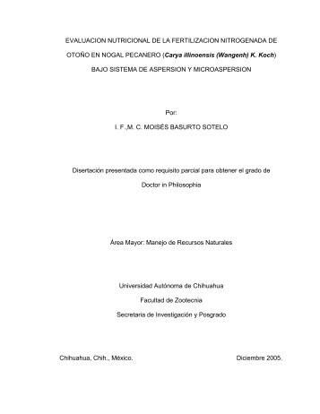 evaluacion nutricional de la fertilizacion nitrogenada de otoo