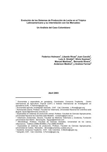 1 Evolución de los Sistemas de Producción de Leche en el Trópico ...