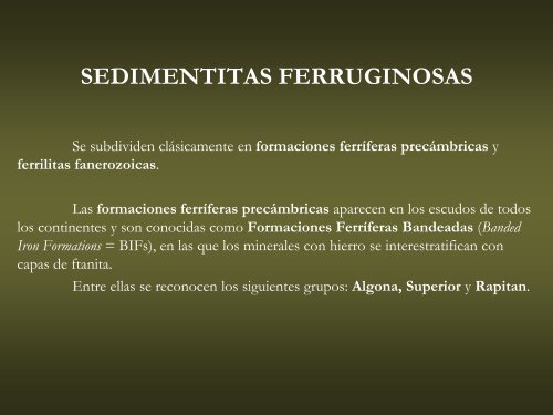 Rocas Ferruginosas - Facultad de Ciencias Naturales y Museo ...