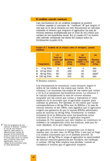 La formulación de recomendaciones a partir de datos ... - cimmyt