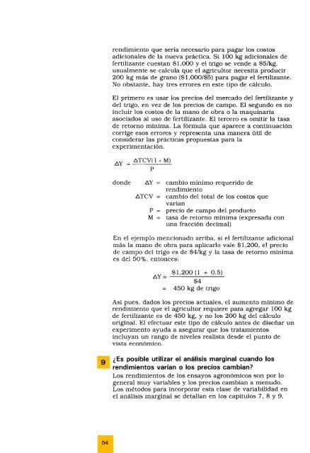 La formulación de recomendaciones a partir de datos ... - cimmyt