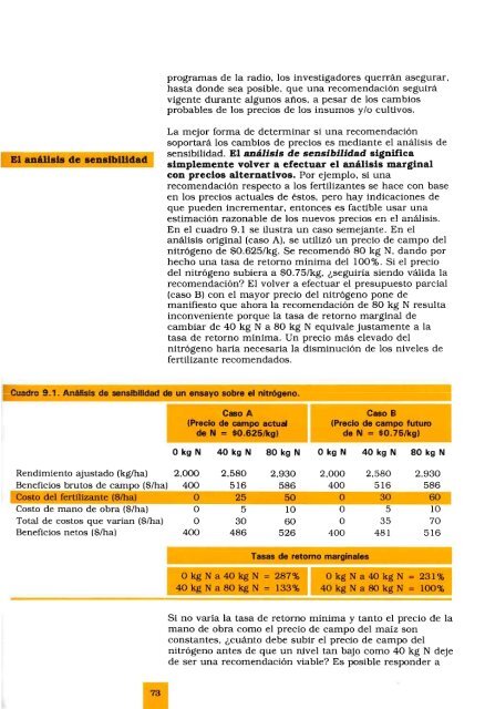 La formulación de recomendaciones a partir de datos ... - cimmyt