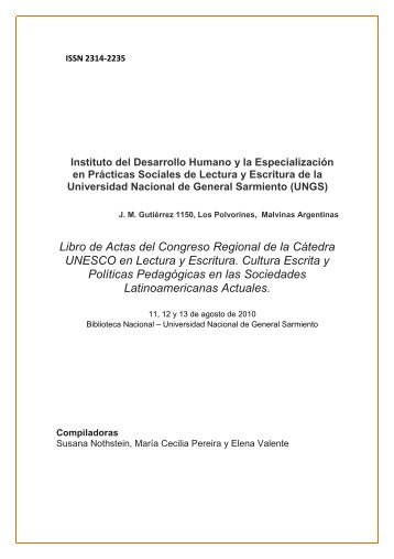 Libro de Actas del Congreso Regional de la Cátedra ... - UNGS