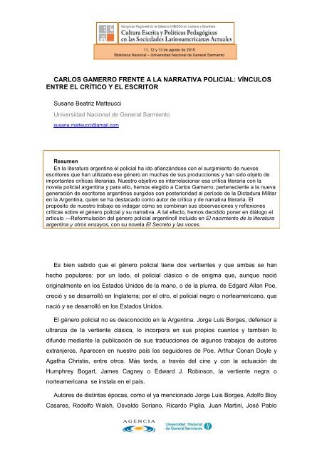 Libro de Actas del Congreso Regional de la Cátedra ... - UNGS