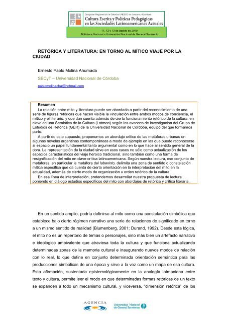 Libro de Actas del Congreso Regional de la Cátedra ... - UNGS