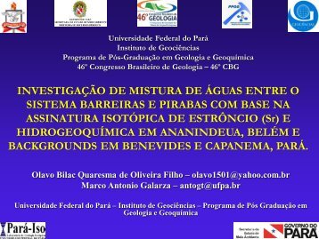 Download da apresentação - 46º Congresso Brasileiro de Geologia