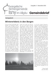 Gemeindebrief - Evangelische Kirchengemeinde Isny im Allgäu