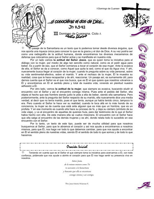 III Domingo de Cuaresma, Ciclo A. San Juan 4,5-42 ... - Homiletica.org