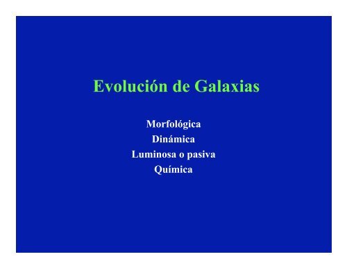 Evolución de Galaxias