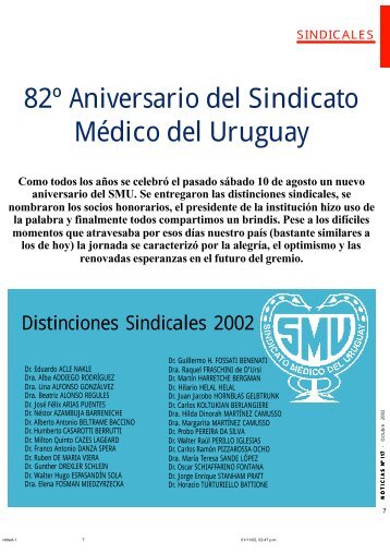 82º Aniversario del Sindicato Médico del Uruguay