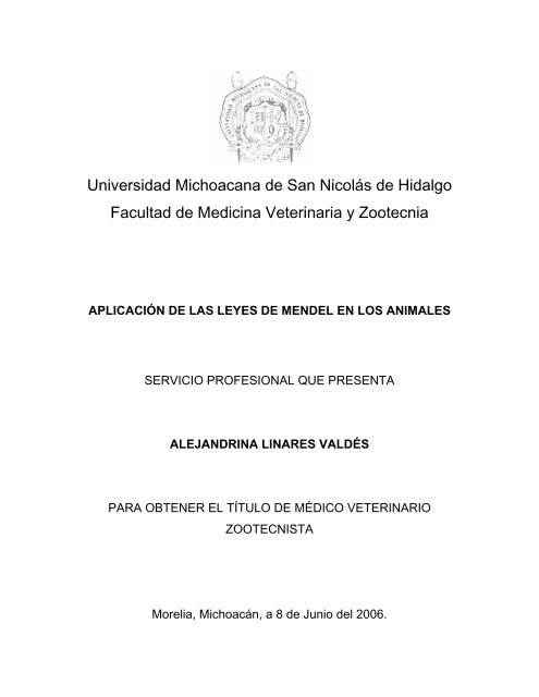 aplicacion de las leyes de mendel en los animales.pdf - Facultad de ...